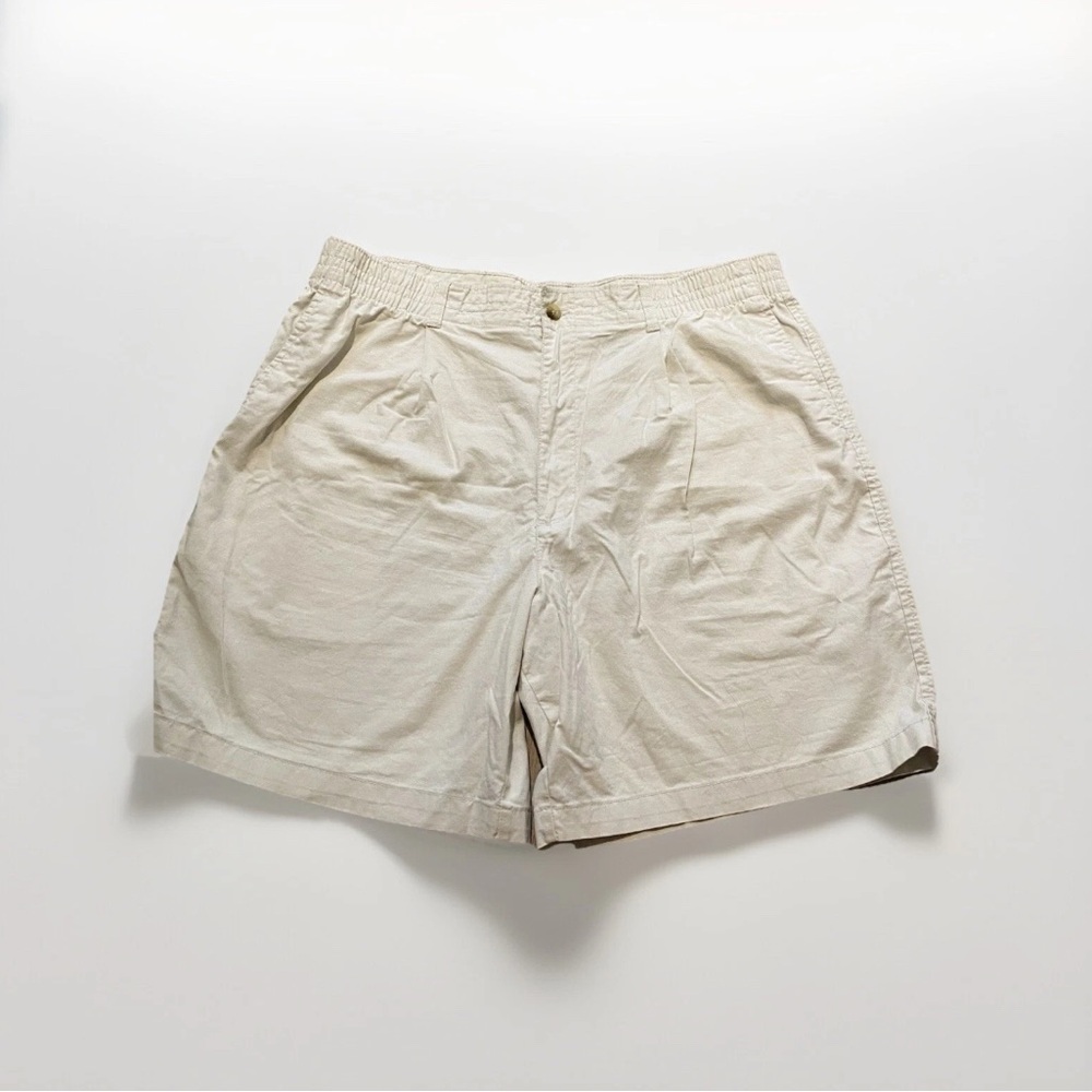 Vintage David Taylor Men’s Summer Beige Short Shorts Pleated Front Size 40’